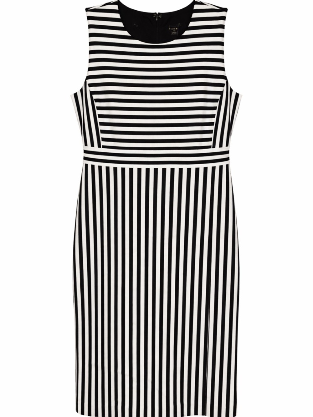 Ann Taylor Black and White Striped Midi Spring Sheath Dress 12 women’s